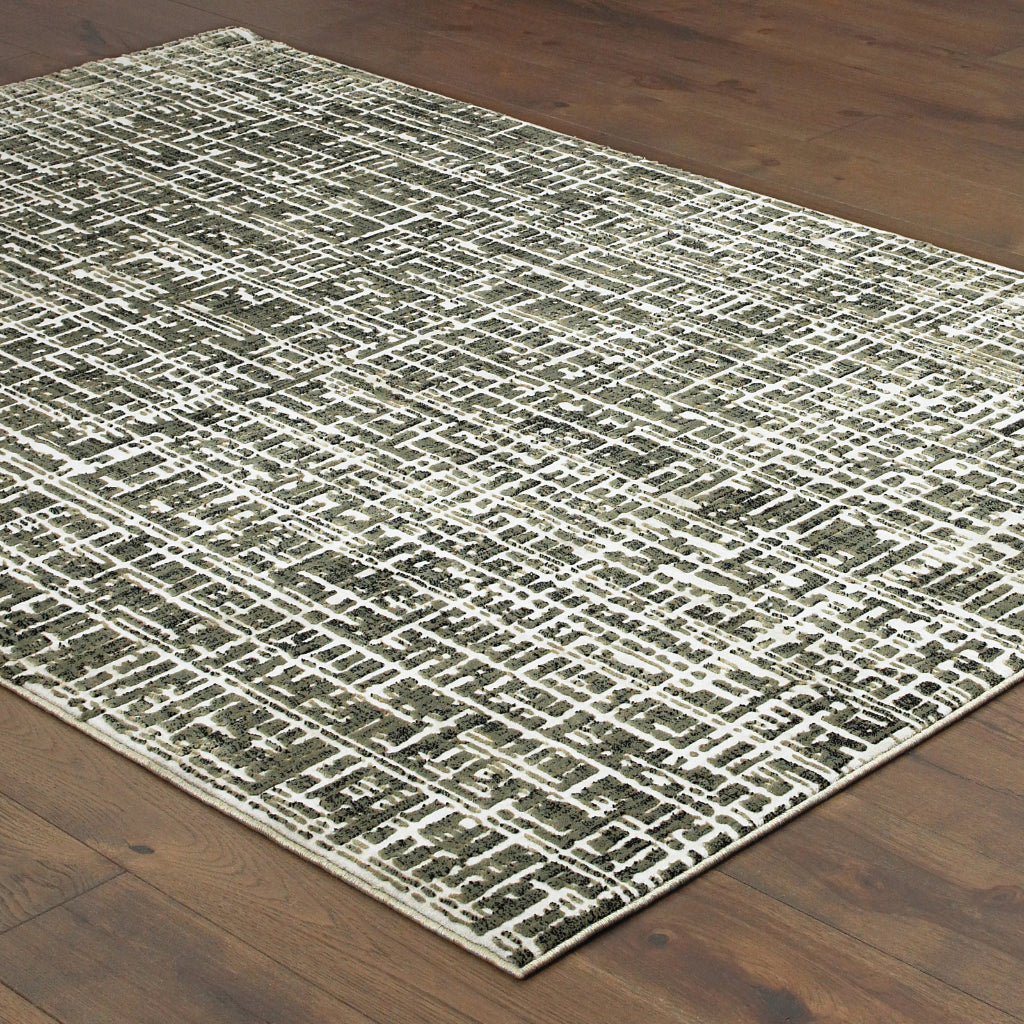 Oriental Weavers Bowen 2066W Gray Rectangle Indoor Area Rug - Stain Resistant Machine Woven Rug-