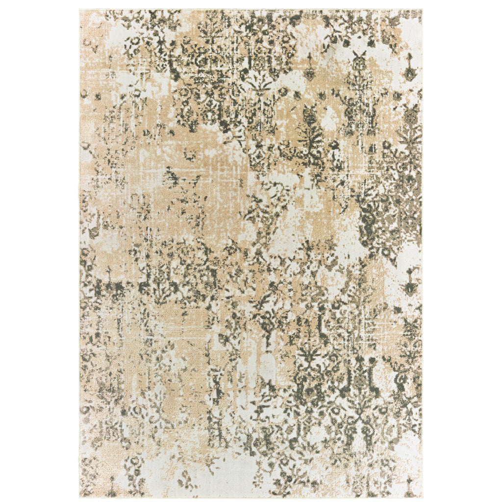 Oriental Weavers Bowen 2067W Gold Rectangle Indoor Area Rug - Stain Resistant Machine Woven Rug-