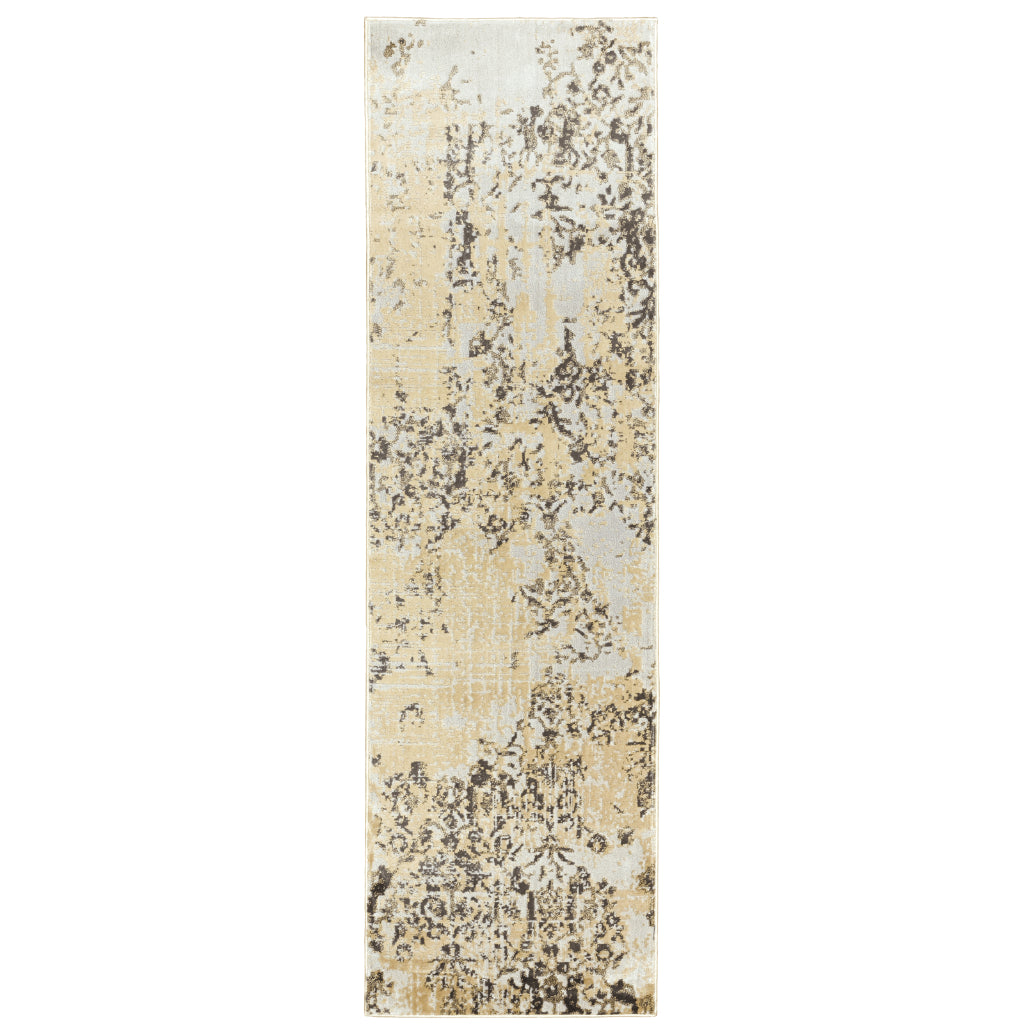Oriental Weavers Bowen 2067W Gold Rectangle Indoor Runner - Stain Resistant Machine Woven Rug-