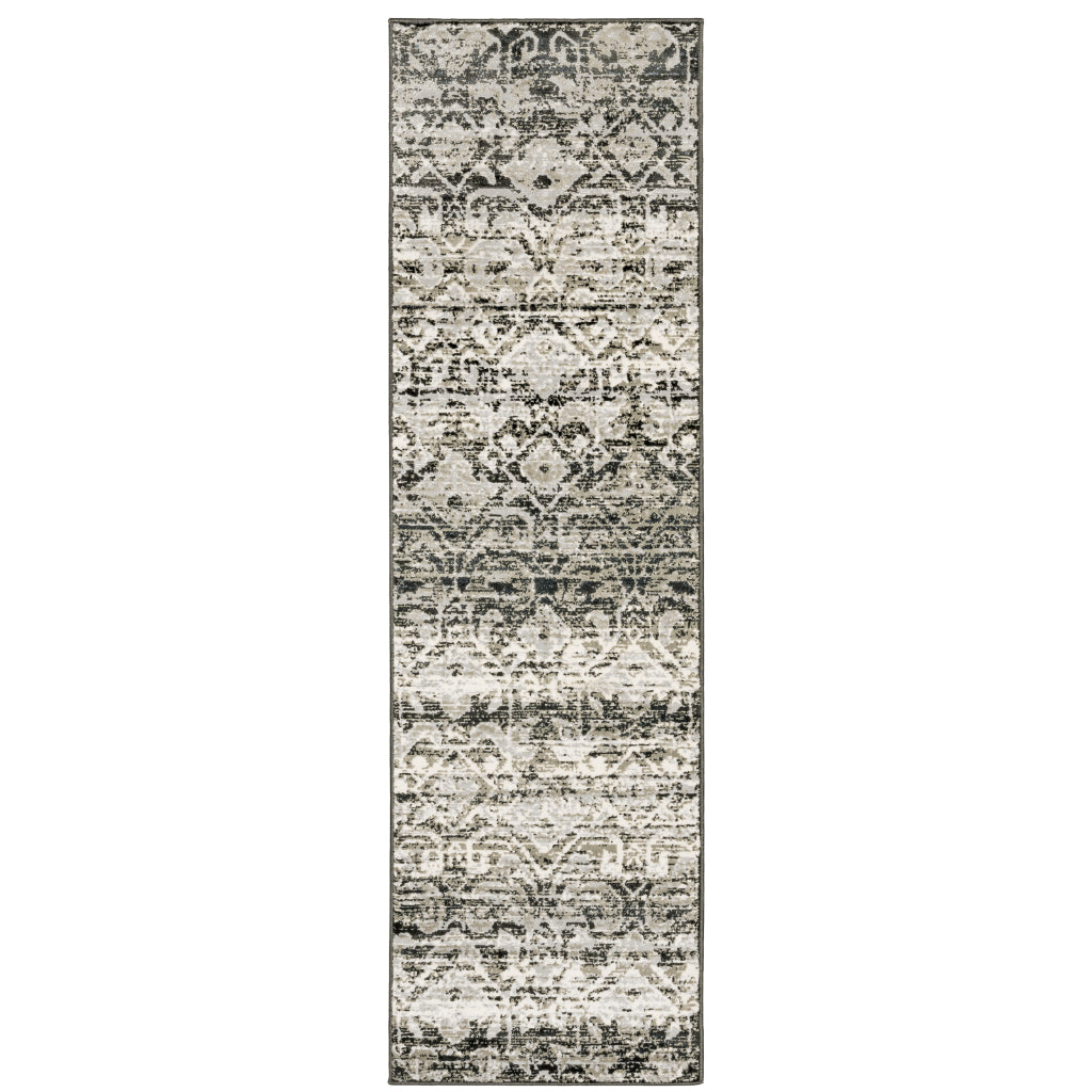 Oriental Weavers Bowen 042H2 Gray Rectangle Indoor Runner - Stain Resistant Machine Woven Rug