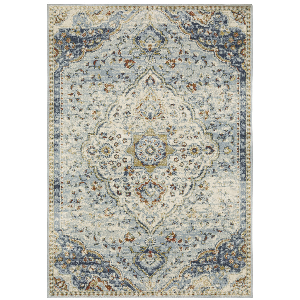 Oriental Weavers Branson BR01A Multicolor Rectangle Indoor Area Rug - Elegant Vintage Style Rug with Medallion Design-