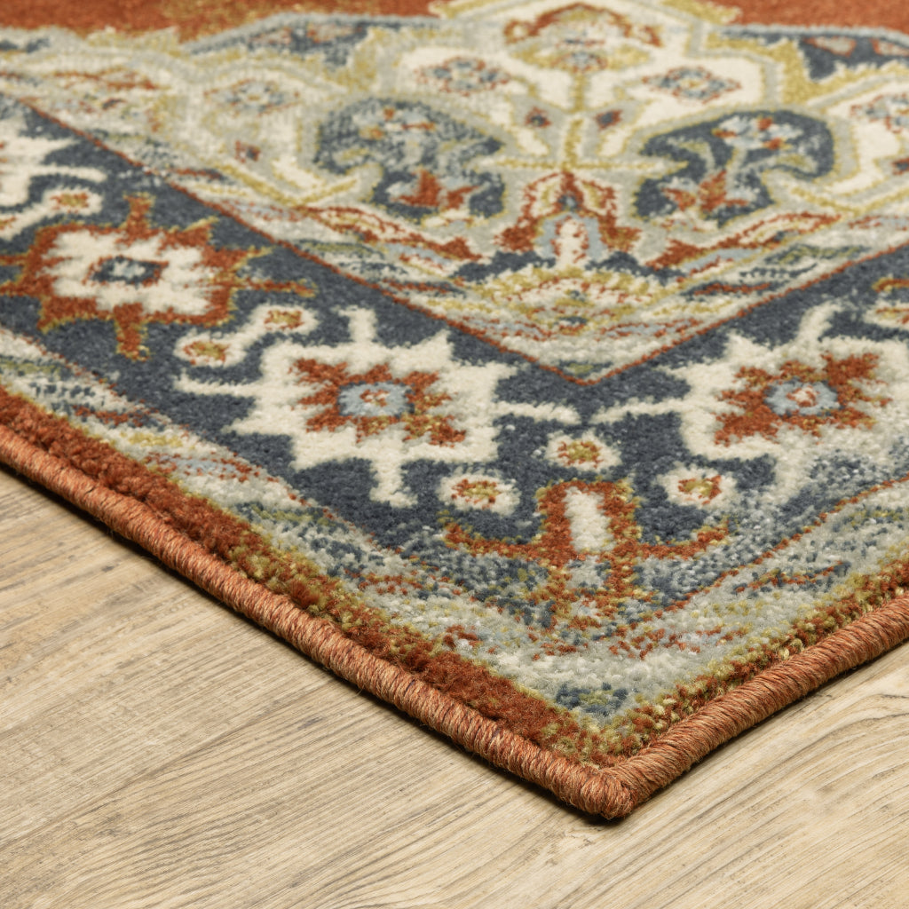 Oriental Weavers Branson BR04A Multicolor Rectangle Indoor Area Rug - Elegant Vintage Style Rug with Medallion Design-