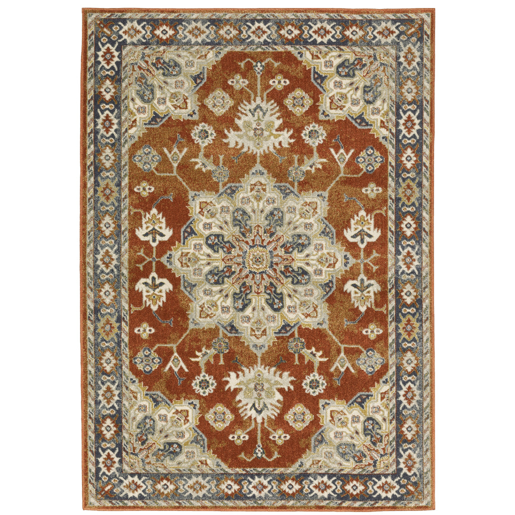 Oriental Weavers Branson BR04A Multicolor Rectangle Indoor Area Rug - Elegant Vintage Style Rug with Medallion Design-