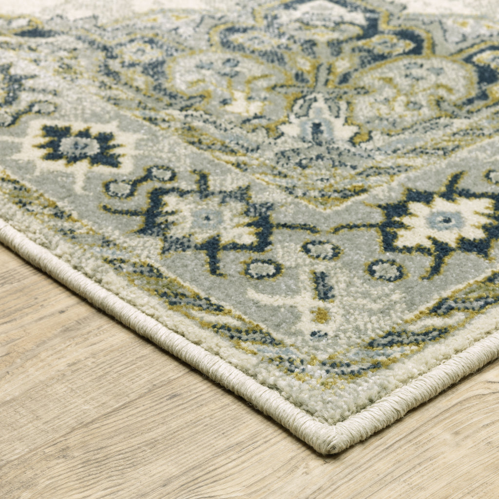Oriental Weavers Branson BR04B Multicolor Rectangle Indoor Area Rug - Elegant Vintage Style Rug with Medallion Design-
