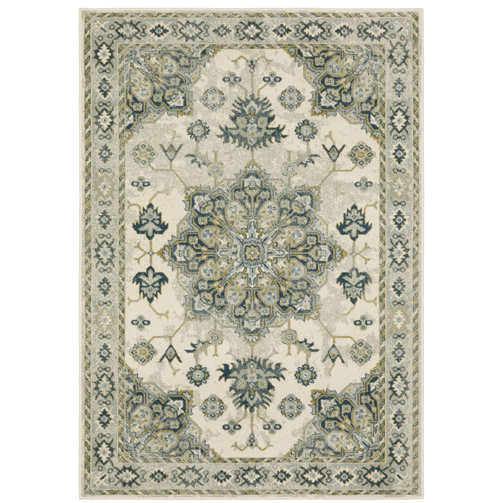 Oriental Weavers Branson BR04B Multicolor Rectangle Indoor Area Rug - Elegant Vintage Style Rug with Medallion Design-