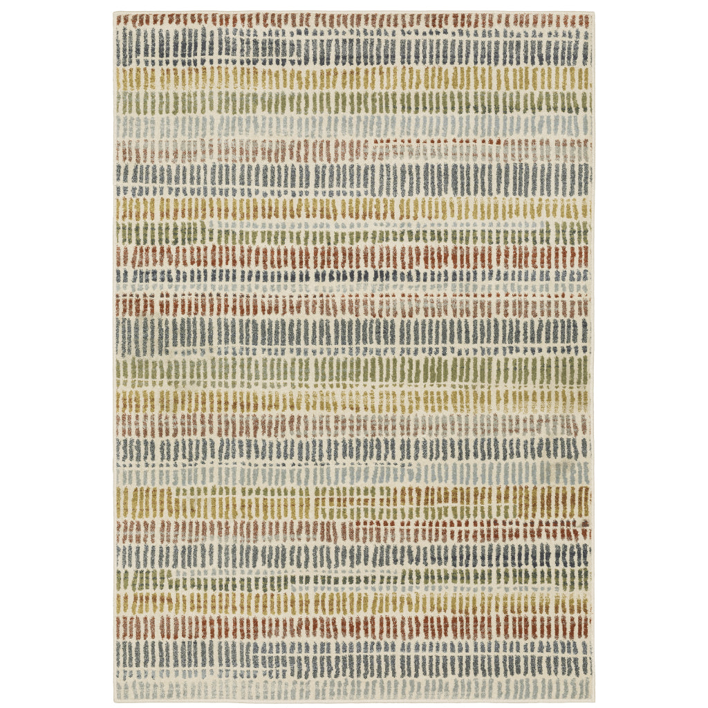 Oriental Weavers Branson BR06A Multicolor Rectangle Indoor Area Rug - Elegant Casual Rug with Stripe Design-