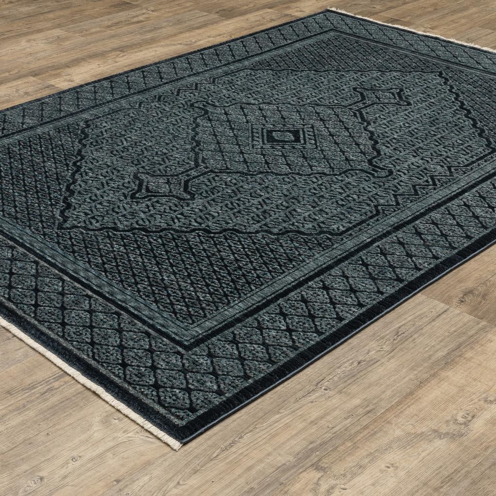 Oriental Weavers Capella CAP01 Blue Rectangle Indoor Area Rug Medallion Pattern-