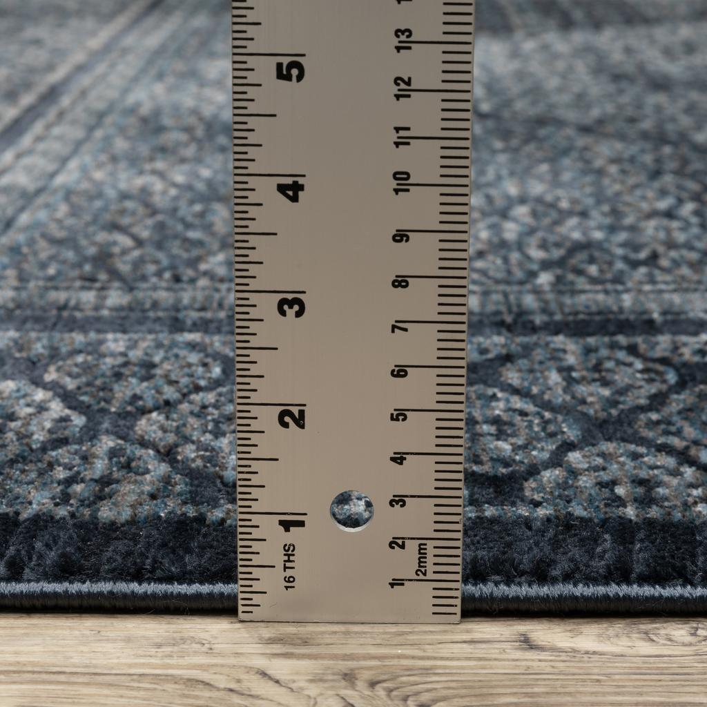 Oriental Weavers Capella CAP01 Blue Rectangle Indoor Area Rug Medallion Pattern-