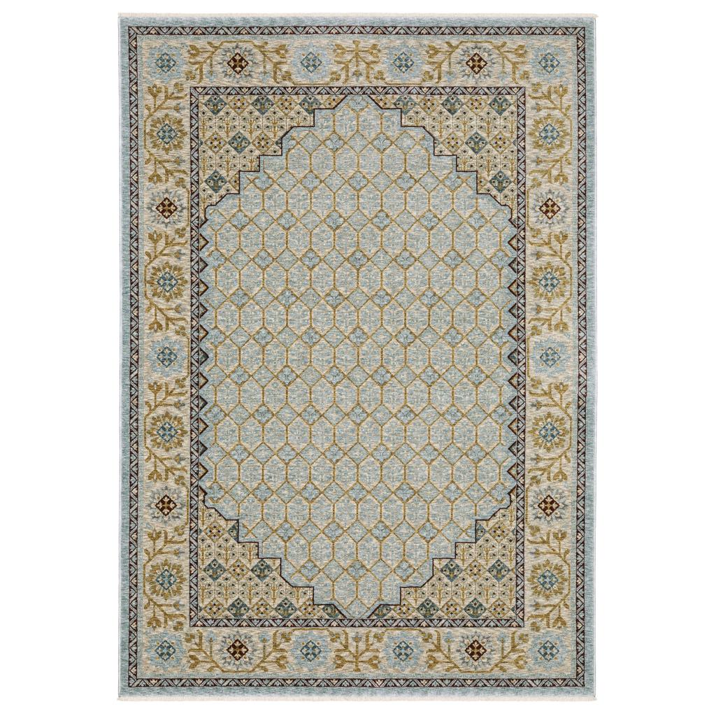 Oriental Weavers Capella CAP02 Blue Rectangle Indoor Area Rug Oriental Pattern-