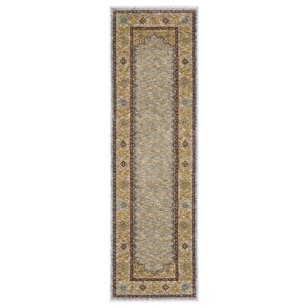 Oriental Weavers Capella CAP02 Blue Rectangle Indoor Runner Oriental Pattern-