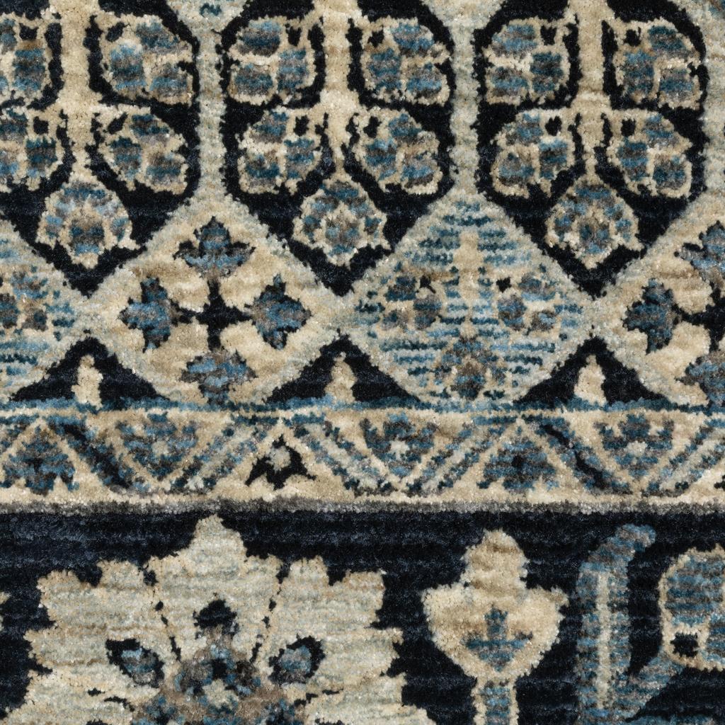 Oriental Weavers Capella CAP03 Blue Rectangle Indoor Runner Oriental Pattern-