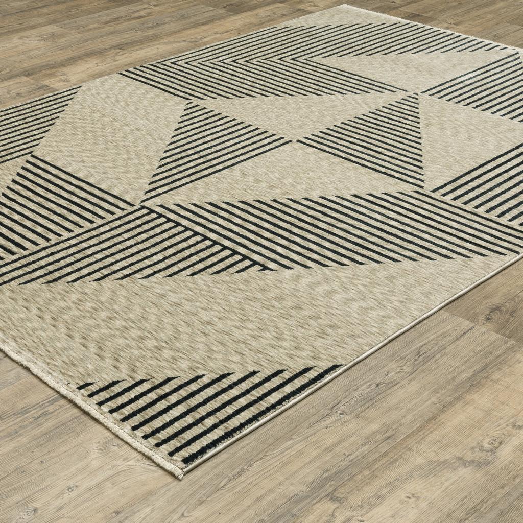 Oriental Weavers Capella CAP04 Beige Rectangle Indoor Area Rug Geometric Pattern-