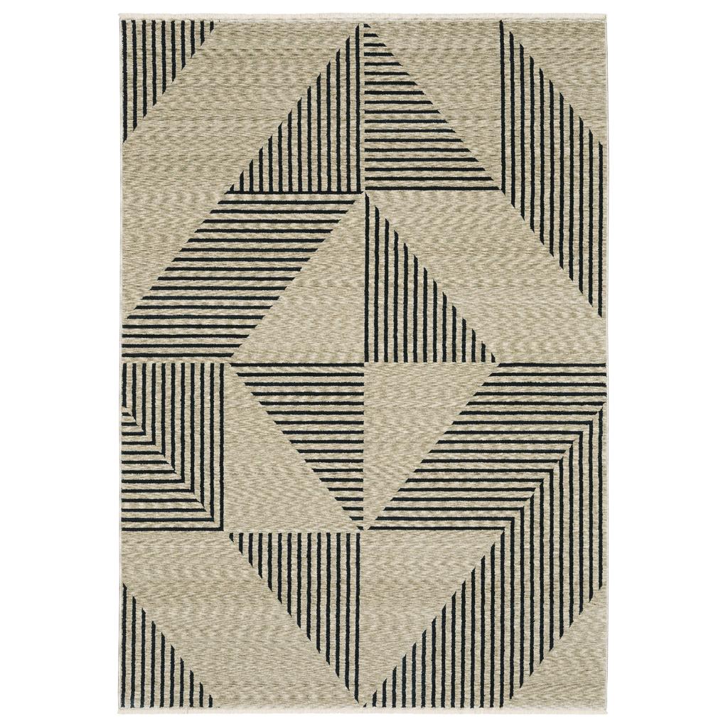 Oriental Weavers Capella CAP04 Beige Rectangle Indoor Area Rug Geometric Pattern-
