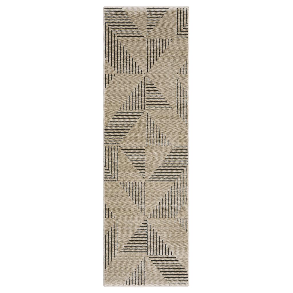 Oriental Weavers Capella CAP04 Beige Rectangle Indoor Runner Geometric Pattern-
