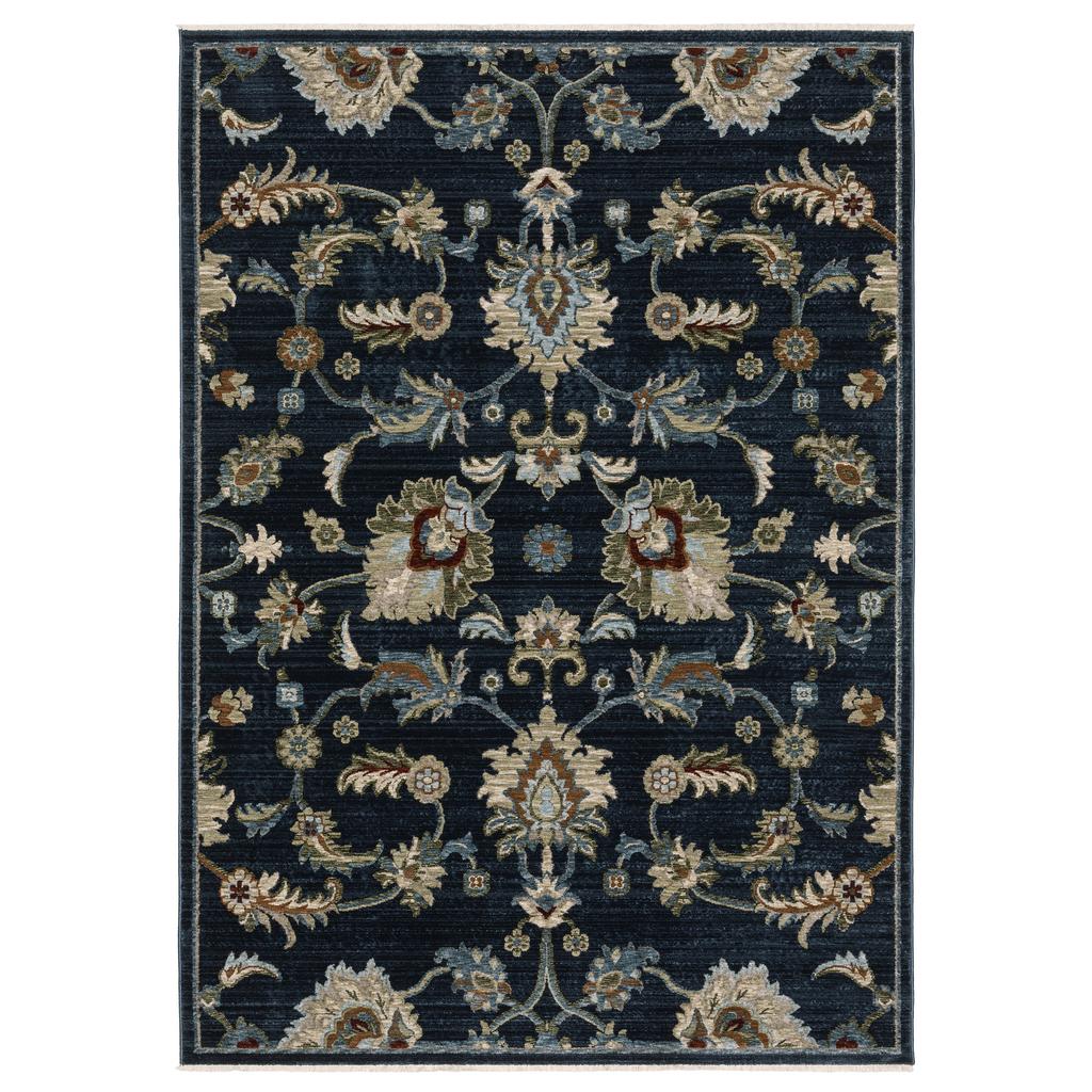 Oriental Weavers Capella CAP05 Blue Rectangle Indoor Area Rug Oriental Pattern-