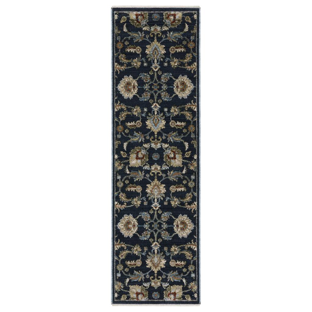 Oriental Weavers Capella CAP05 Blue Rectangle Indoor Runner Oriental Pattern-