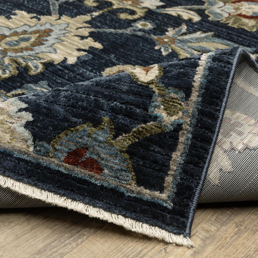 Oriental Weavers Capella CAP05 Blue Rectangle Indoor Runner Oriental Pattern-