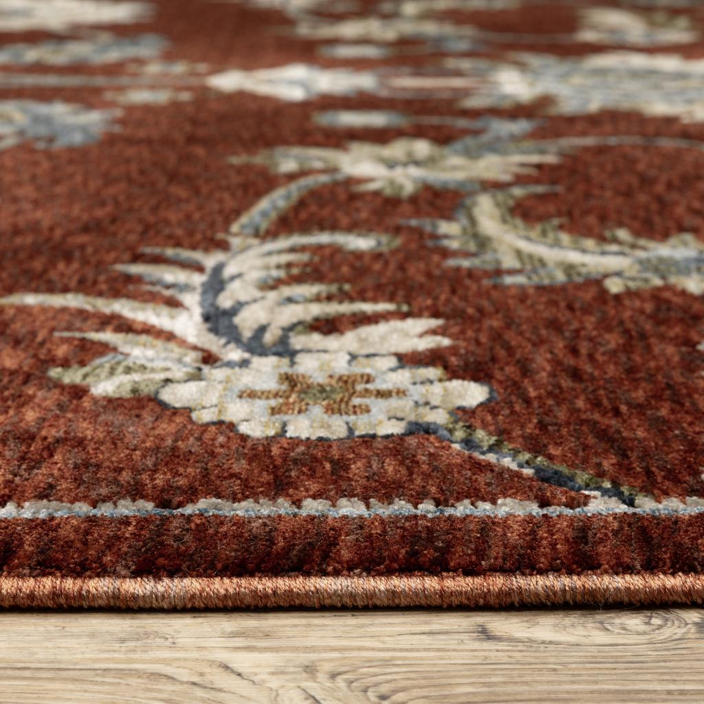 Oriental Weavers Capella CAP06 Red Rectangle Indoor Runner Oriental Pattern-