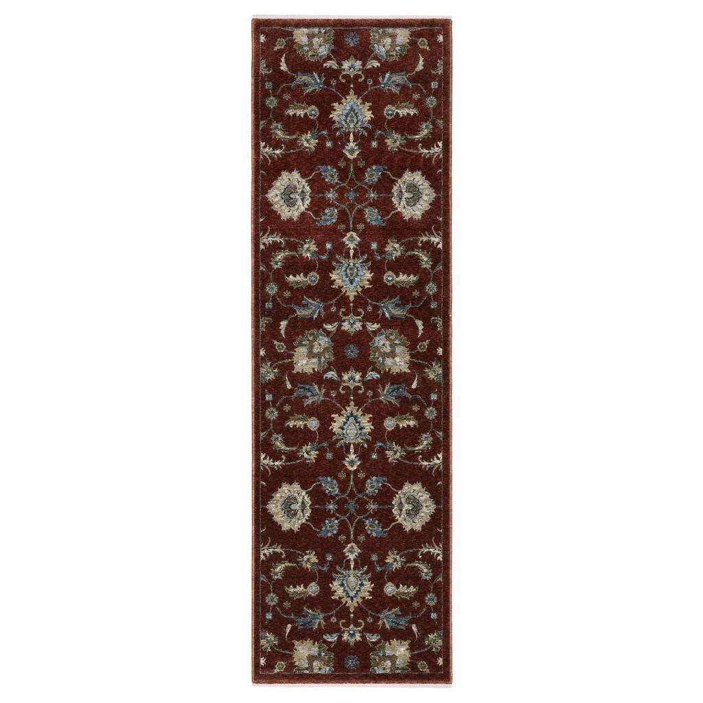Oriental Weavers Capella CAP06 Red Rectangle Indoor Runner Oriental Pattern-