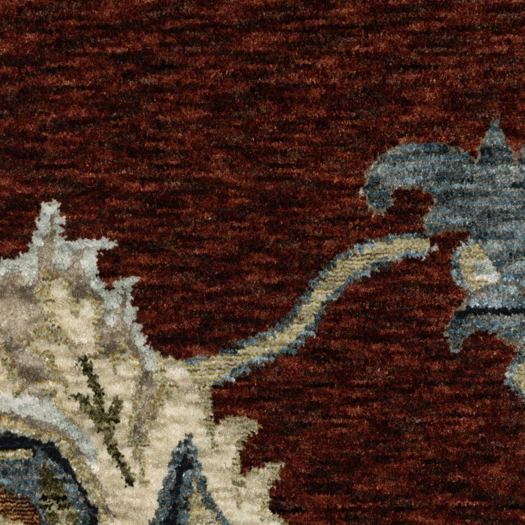 Oriental Weavers Capella CAP06 Red Rectangle Indoor Runner Oriental Pattern-