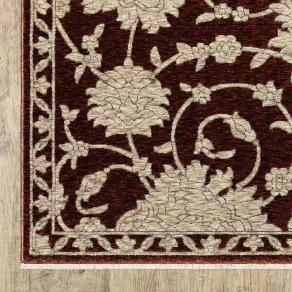 Oriental Weavers Capella CAP08 Red Rectangle Indoor Runner Floral Pattern-