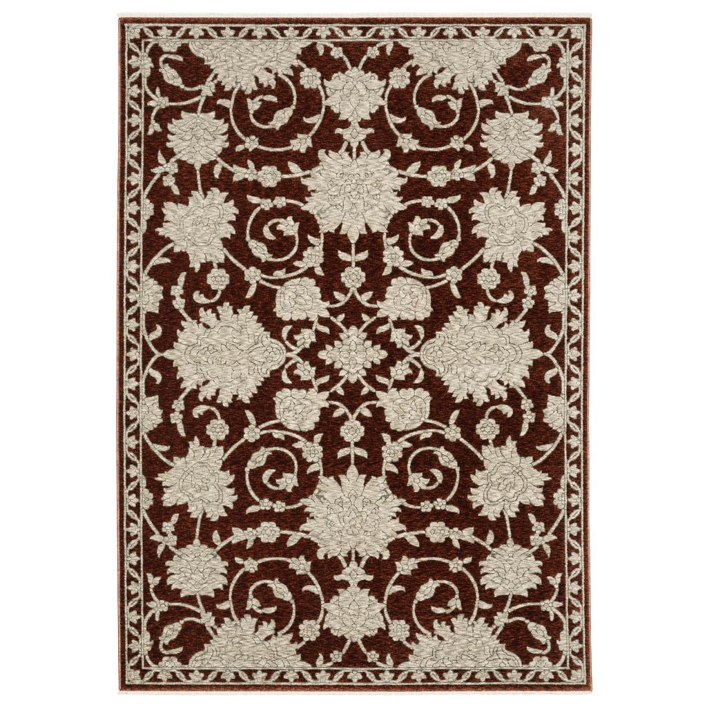Oriental Weavers Capella CAP08 Red Rectangle Indoor Area Rug Floral Pattern-