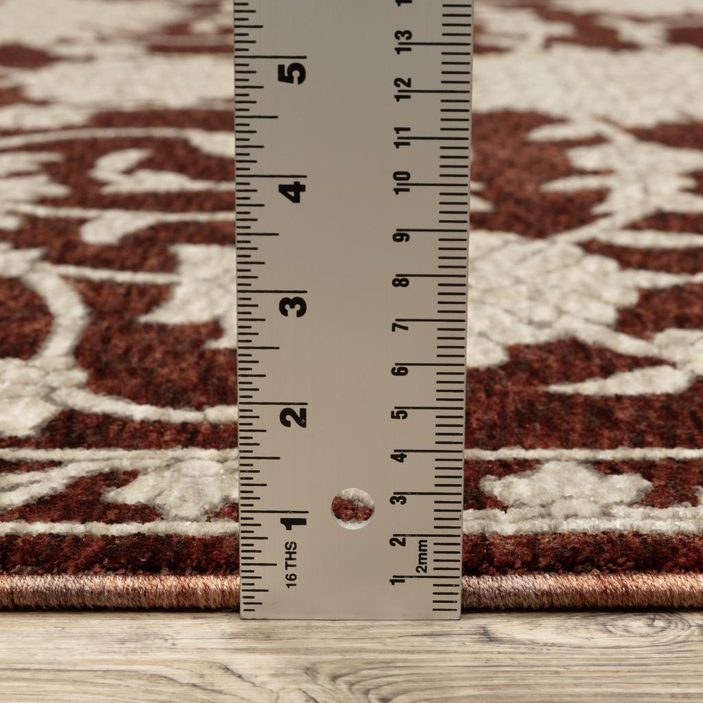 Oriental Weavers Capella CAP08 Red Rectangle Indoor Runner Floral Pattern-