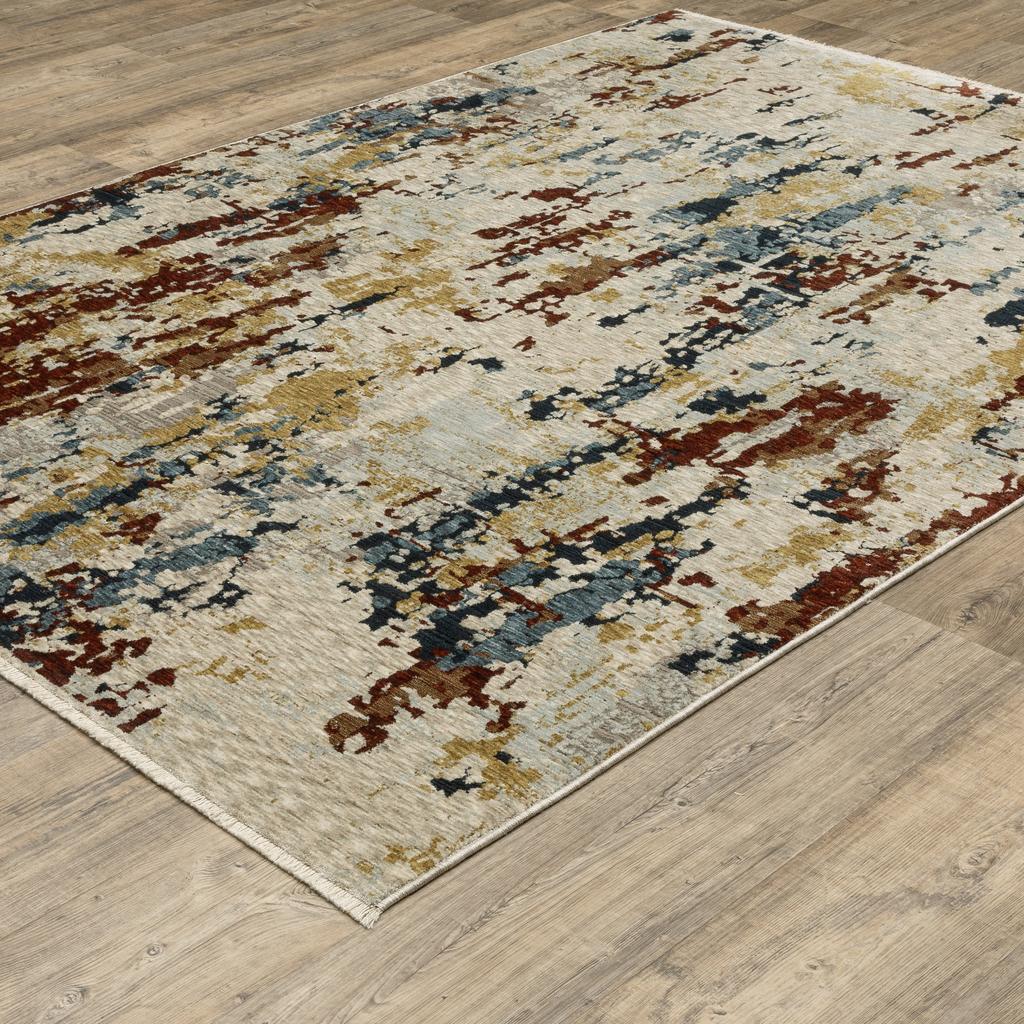 Oriental Weavers Capella CAP11 Beige Rectangle Indoor Area Rug Abstract Pattern-