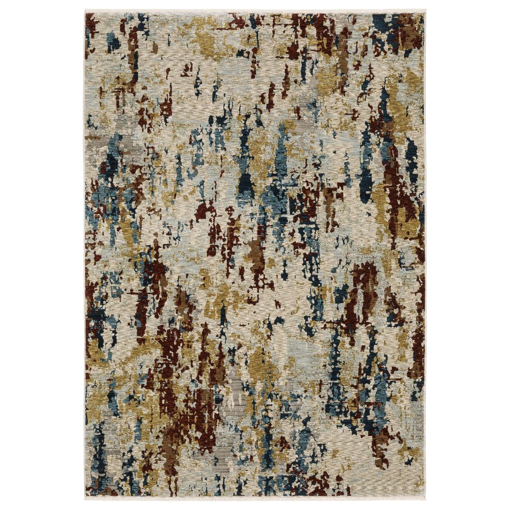 Oriental Weavers Capella CAP11 Beige Rectangle Indoor Area Rug Abstract Pattern-
