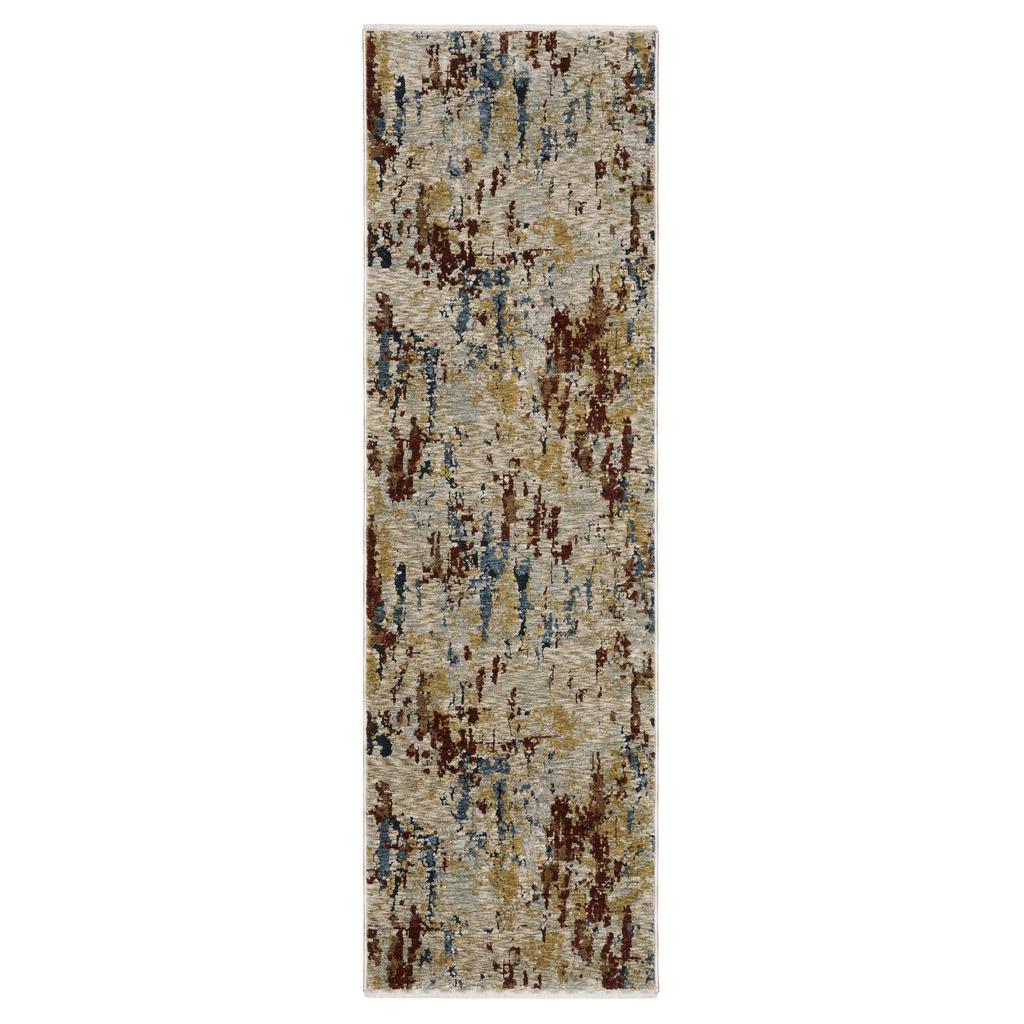 Oriental Weavers Capella CAP11 Beige Rectangle Indoor Runner Abstract Pattern-