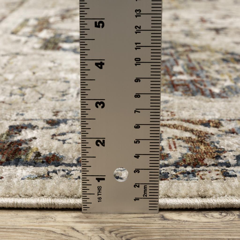 Oriental Weavers Capella CAP12 Beige Rectangle Indoor Area Rug Medallion Pattern-