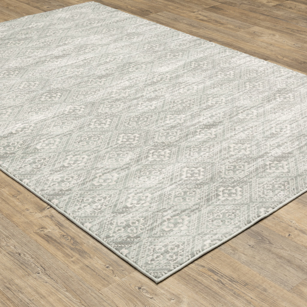 Oriental Weavers Capistrano 9894F Gray Rectangle Indoor Area Rug - Stain Resistant Low-High Pile Rug with Geometric Design-
