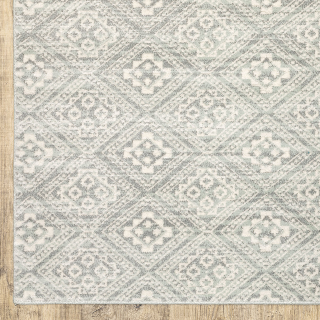 Oriental Weavers Capistrano 9894F Gray Rectangle Indoor Area Rug - Stain Resistant Low-High Pile Rug with Geometric Design-