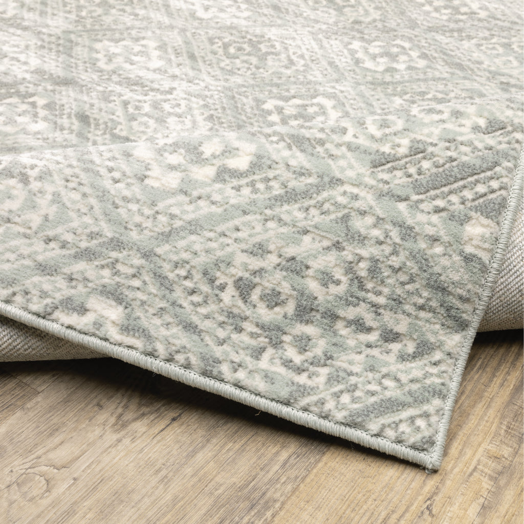Oriental Weavers Capistrano 9894F Gray Rectangle Indoor Area Rug - Stain Resistant Low-High Pile Rug with Geometric Design-