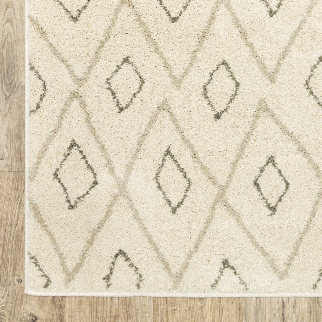 Oriental Weavers Carson 3943G Ivory Rectangle Indoor Runner - Stain Resistant Geometric Rug