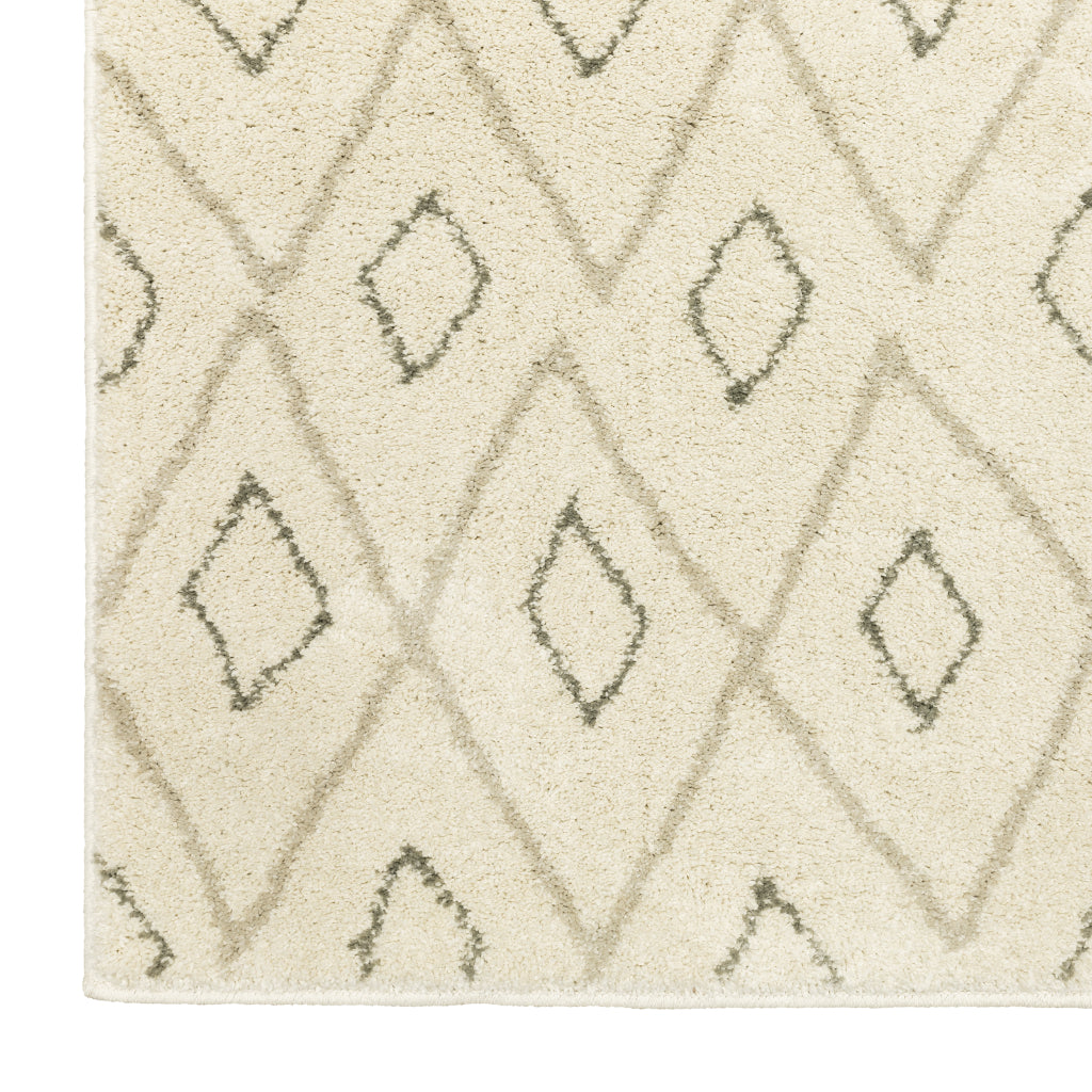 Oriental Weavers Carson 3943G Ivory Rectangle Indoor Runner - Stain Resistant Geometric Rug