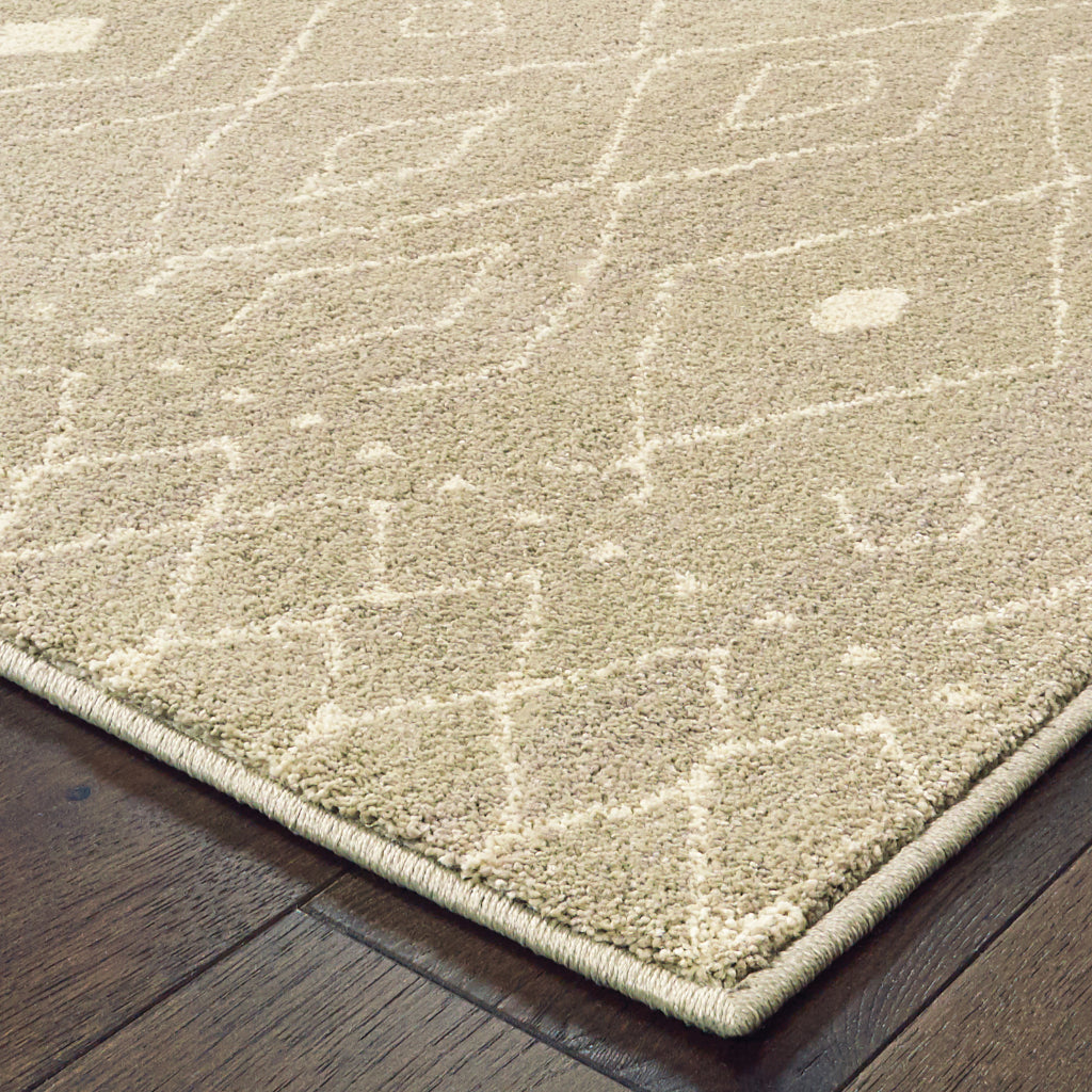 Oriental Weavers Carson 9665B Ivory Rectangle Indoor Runner - Stain Resistant Geometric Rug-