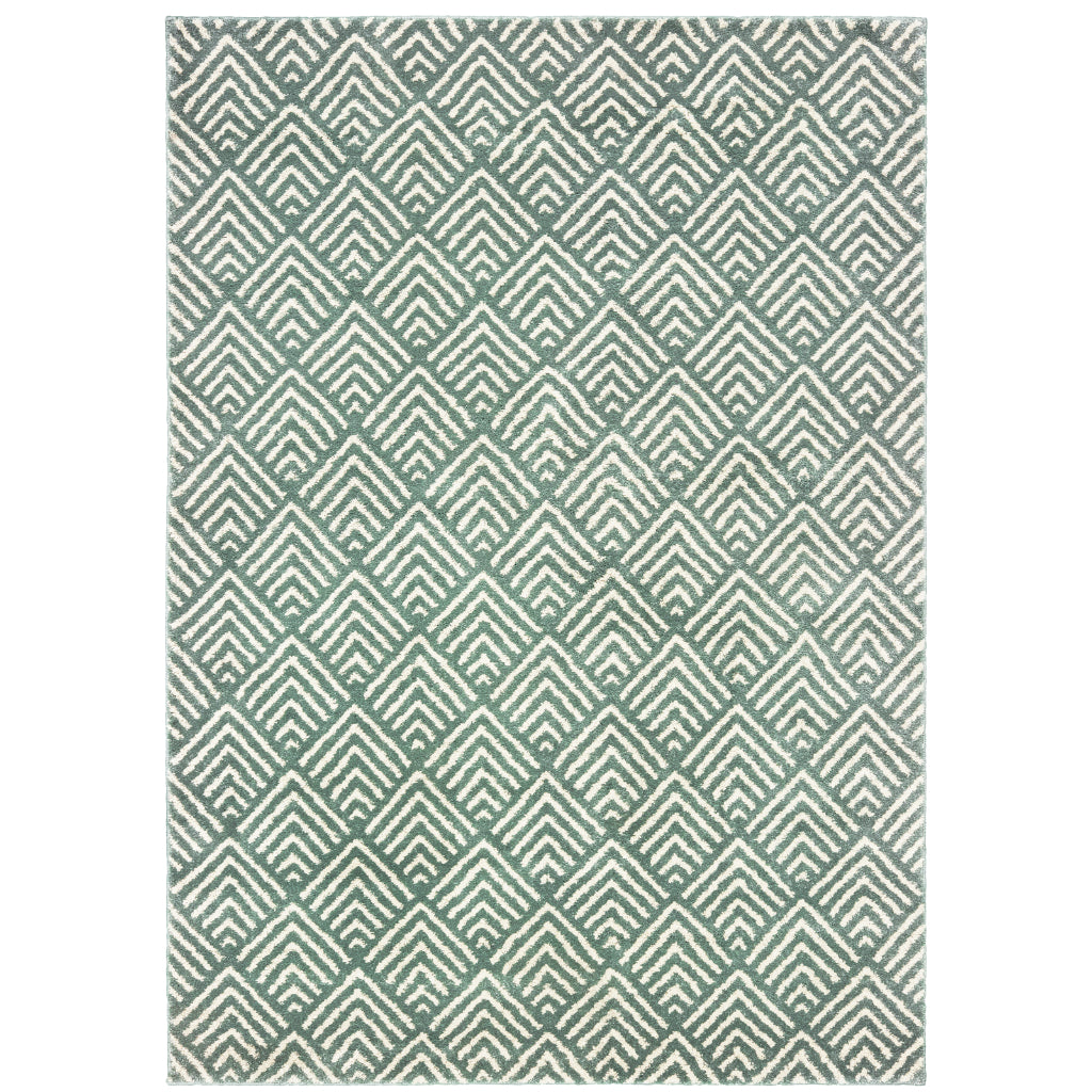 Oriental Weavers Carson 9667C Blue Rectangle Indoor Area Rug - Stain Resistant Geometric Rug-