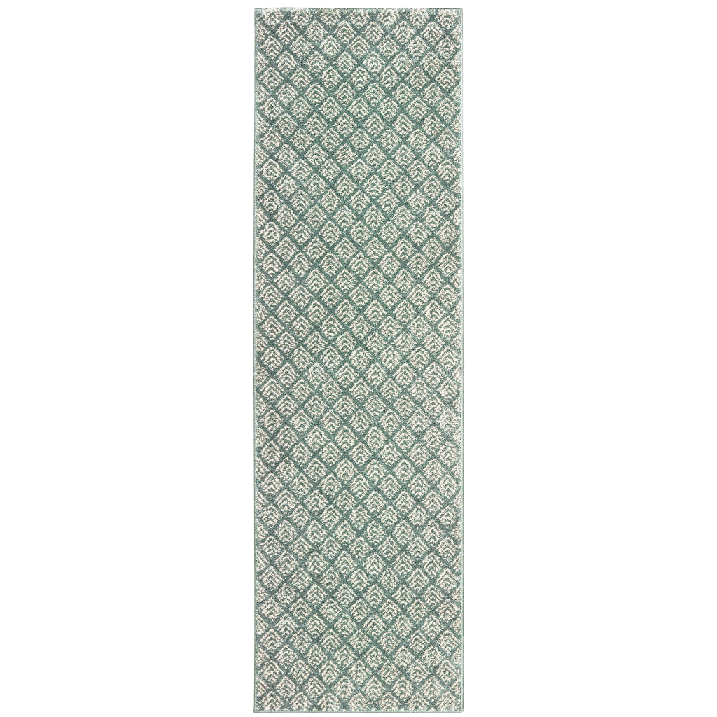 Oriental Weavers Carson 9667C Blue Rectangle Indoor Runner - Stain Resistant Geometric Rug-