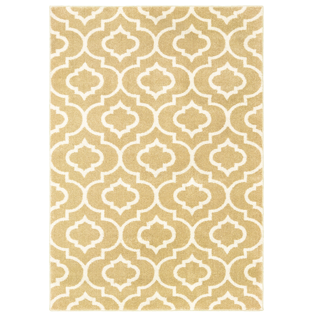 Oriental Weavers Carson 9672E Gold Rectangle Indoor Area Rug - Stain Resistant Geometric Rug