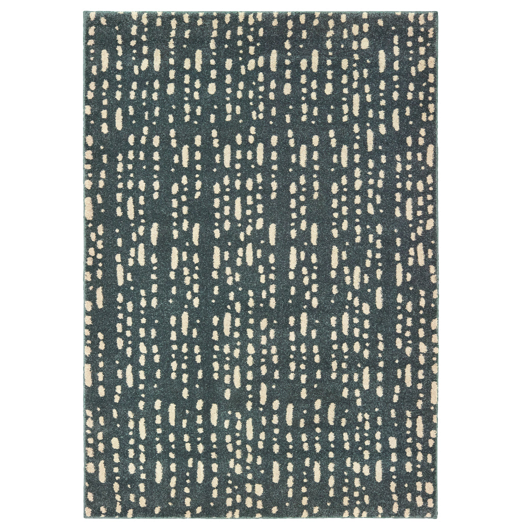 Oriental Weavers Carson 9673B Blue Rectangle Indoor Area Rug - Stain Resistant Abstract Rug