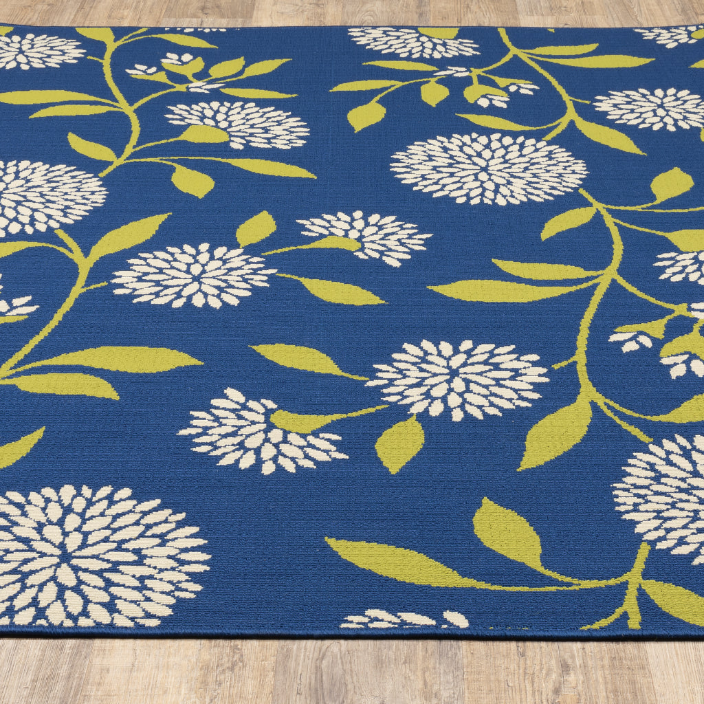 Oriental Weavers Caspian 8327L Blue/Green Rectangle Indoor / Outdoor Area Rug - Durable Stain Resistant Machine Made Patio Rug with Floral Pattern