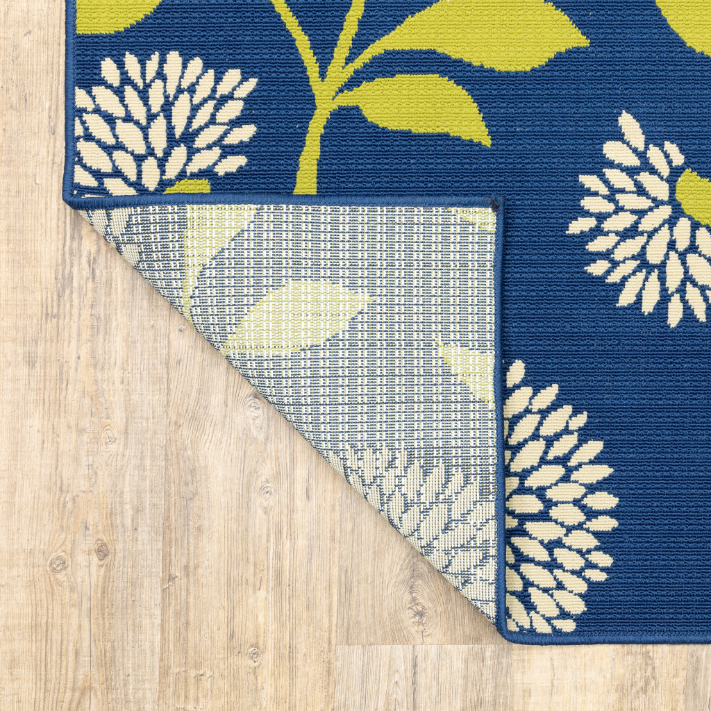 Oriental Weavers Caspian 8327L Blue/Green Rectangle Indoor / Outdoor Runner - Durable Stain Resistant Machine Made Entryway &amp; Hallway Runner with Floral Pattern