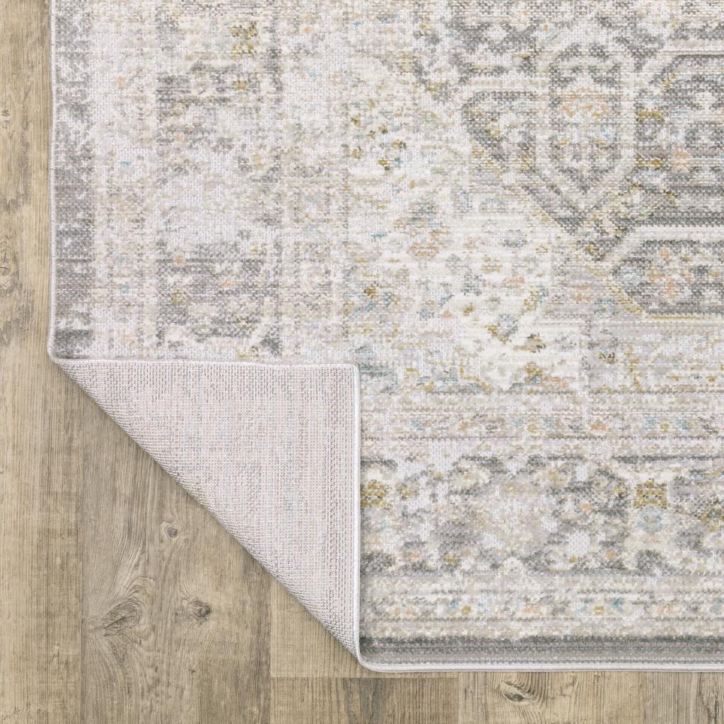 Oriental Weavers Cavett CAV02 Gray Rectangle Indoor Runner Medallion Pattern-