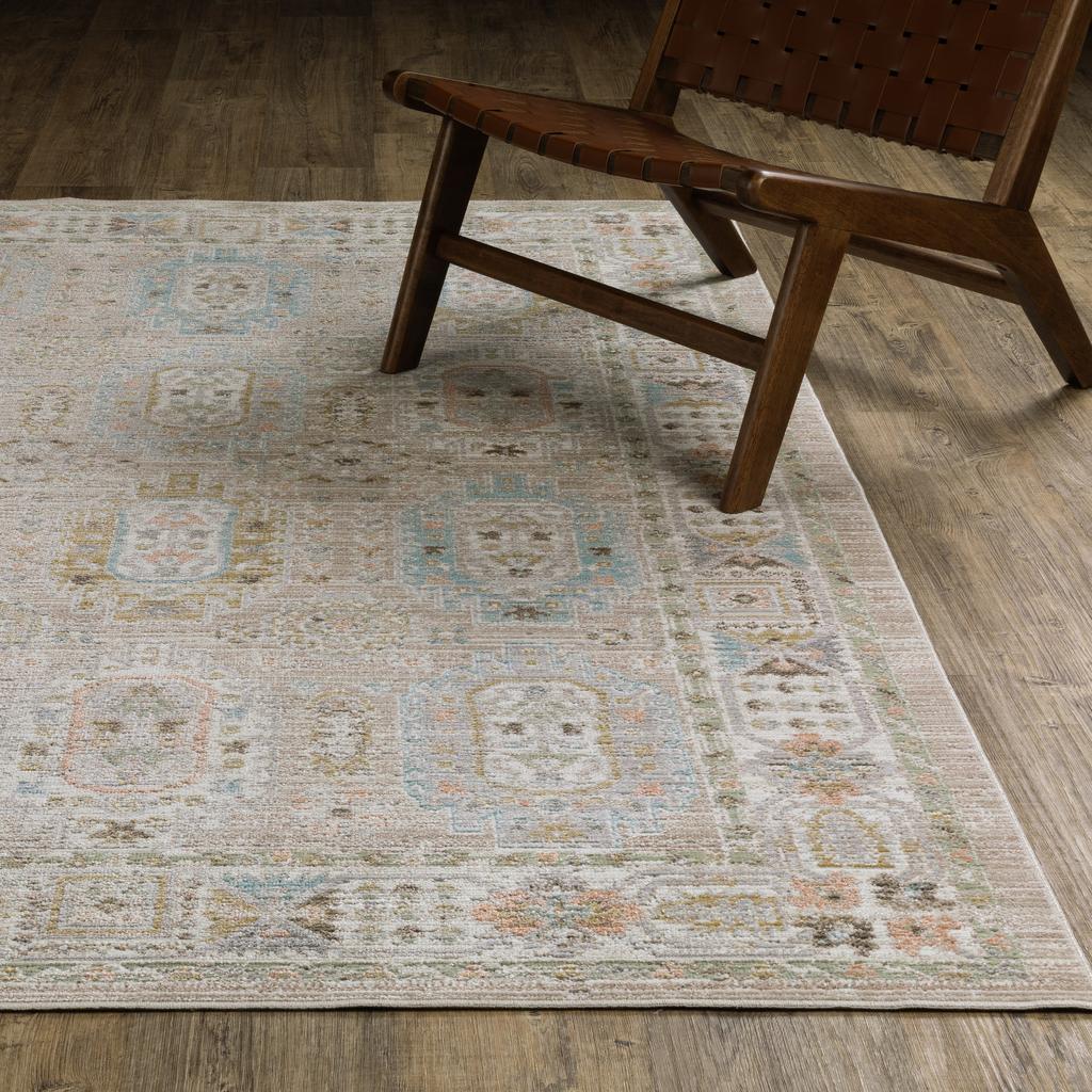 Oriental Weavers Cavett CAV04 Beige Rectangle Indoor Runner Oriental Pattern-