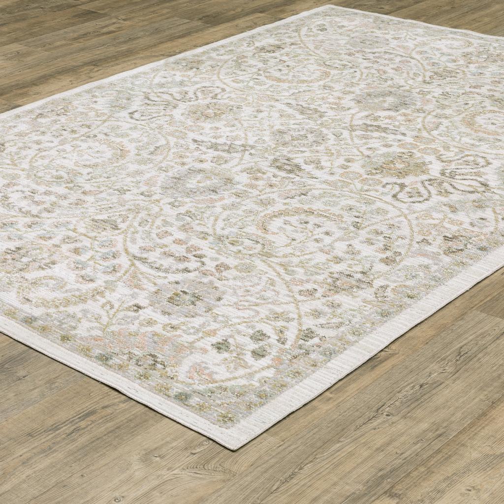 Oriental Weavers Cavett CAV05 Ivory Rectangle Indoor Area Rug Floral Pattern-