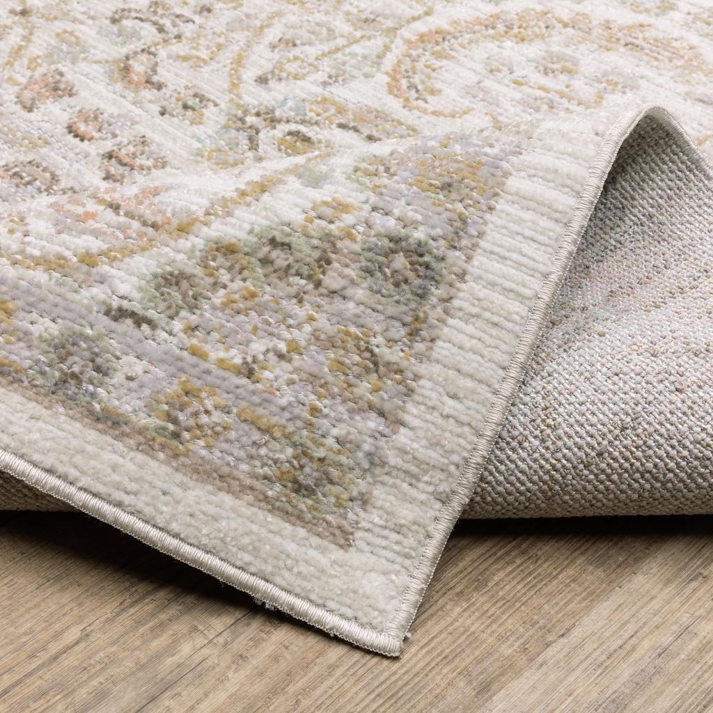 Oriental Weavers Cavett CAV05 Ivory Rectangle Indoor Runner Floral Pattern-