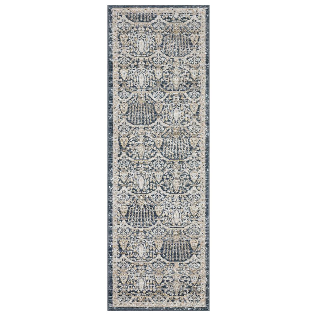 Oriental Weavers Cavett CAV06 Blue Rectangle Indoor Runner Oriental Pattern-