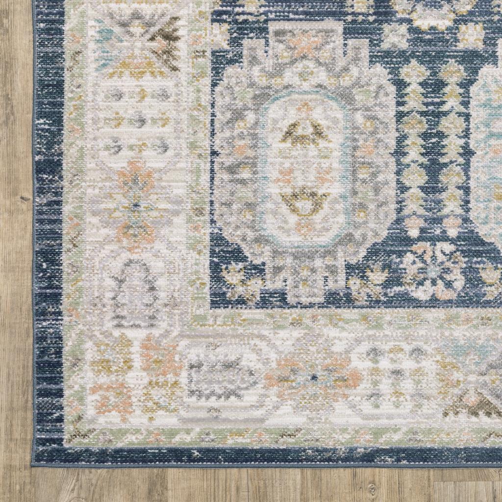 Oriental Weavers Cavett CAV07 Blue Rectangle Indoor Runner Oriental Pattern-