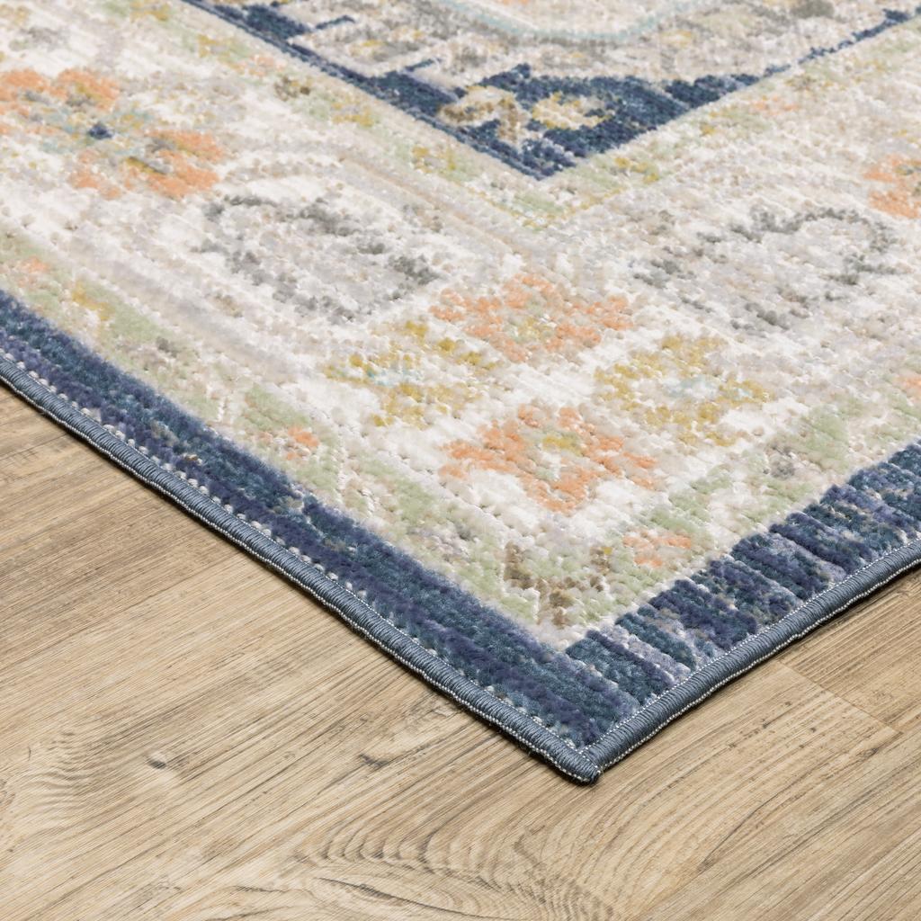 Oriental Weavers Cavett CAV07 Blue Rectangle Indoor Runner Oriental Pattern-